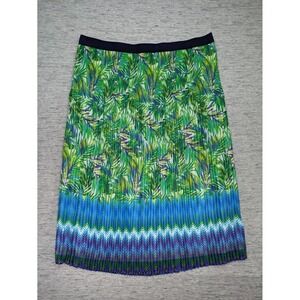 Ruby Road Women's Skirt 22w Midi Pleated‎ Tropical Chevron Geometric Artsy Lined